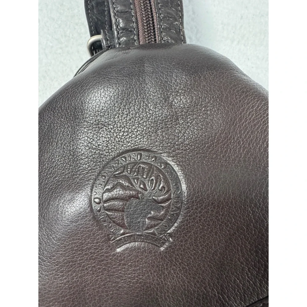Western Boho Canyon Outback Unisex Sling Backpack Brown Leather Convertible